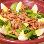 salade de pousse d'épinards sauce au miel